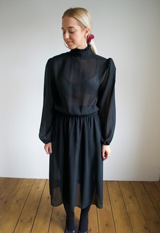 VINTAGE 70'S BLACK PARTY DRESS