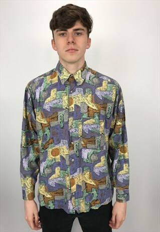 90S VINTAGE PATTERNED FESTIVAL SHIRT