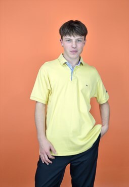 Vintage yellow classic Tommy Hilfiger polo shirt