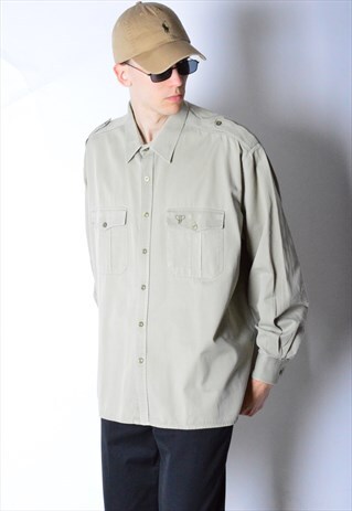 VINTAGE 80S BEIGE LONG SLEEVE SHIRT