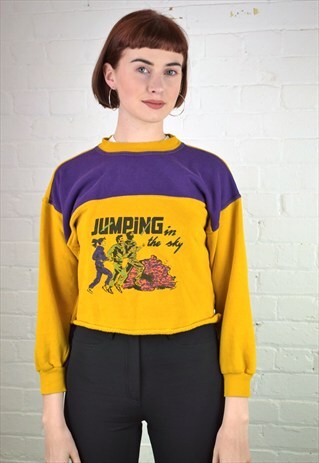 VINTAGE 90'S CROPPED GRAPHIC SWEATSHIRT
