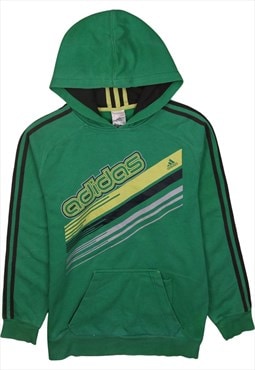 Vintage 90's Adidas Hoodie Spellout Pullover Green Large