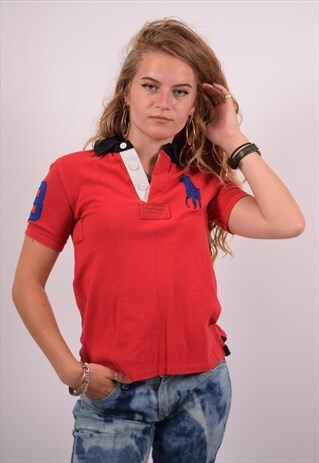 VINTAGE POLO RALPH LAUREN POLO SHIRT RED