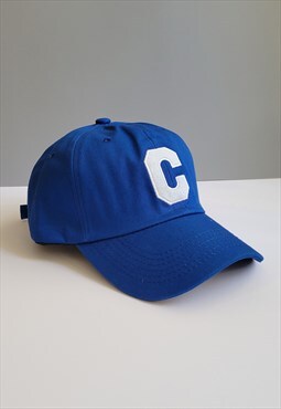 Blue Graphic Vintage Cotton Baseball Adjustable Cap 