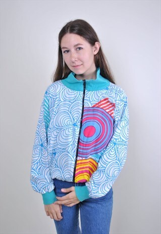 BUTTERFLY PRINT WINDBREAKER, 90S TRACK JACKET, WOMENS SPORT