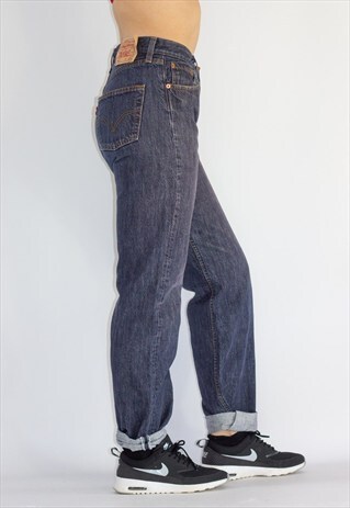 VINTAGE 501 DARK WASH BOYFRIEND JEANS