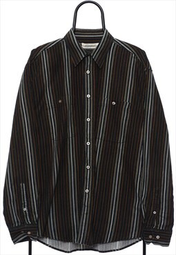 Vintage Creed Brown Striped Corduroy Shirt Womens