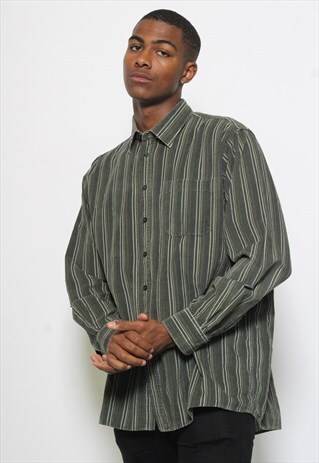 VINTAGE KINGFIELD CORDUROY STRIPED SHIRT