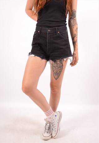 VINTAGE LEVI'S 521 DENIM SHORTS BLACK