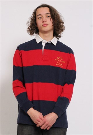 VINTAGE POLO RALPH LAUREN STRIPED RUGBY SHIRT