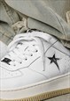 STAR PATCH SNEAKERS CHUNKY SOLE SKATER SHOES IN WHITE 