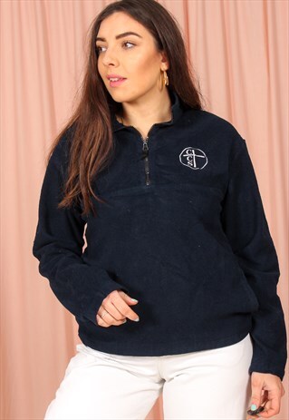 VINTAGE 90S 1/4 ZIP FLEECE IN BLUE