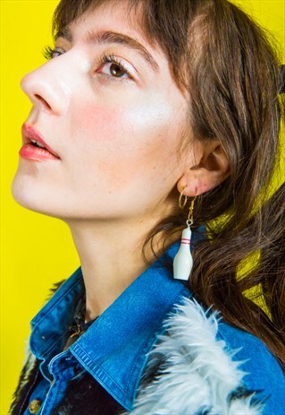 HANDMADE BOWLING PIN EARRINGS