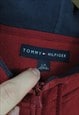 TOMMY HILFIGER 90S CENTRE SPELLOUT MIDDLE LOGO RED HOODIE L