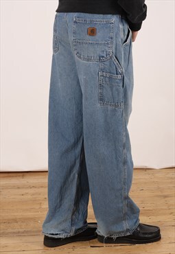 Vintage Carhartt Carpenter Pants (Dungaree Fit) Men's Mid Bl