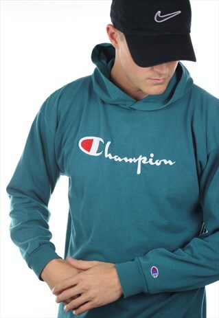 VINTAGE CHAMPION USA SPELL OUT LIGHTWEIGHT HOODIE
