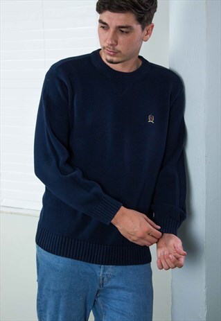 VINTAGE TOMMY HILFIGER JUMPER SWEATER LOGO 90S L 26.7