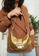 Y2K light gold shoulder bag