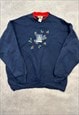 VINTAGE SWEATSHIRT EMBROIDERED CHRISTMAS PATTERNED JUMPER