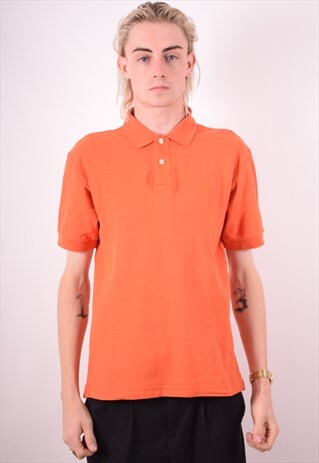 FILA MENS VINTAGE POLO SHIRT SMALL ORANGE 90S