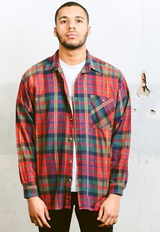 VINTAGE PLAID GRUNGE SHIRT