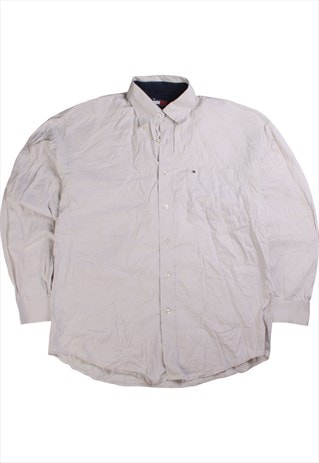 Vintage  Tommy Hilfiger Shirt Long Sleeve Button Up Beige