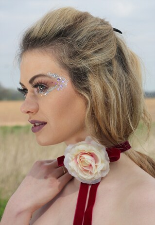 FLOWER VELVET CHOKER