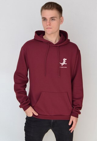 BURGUNDY TI AMO REX (WHITE) HOODIE