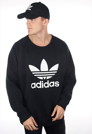 VINTAGE ADIDAS ORIGINALS BIG TREFOIL LOGO SWEATSHIRT JUMPER