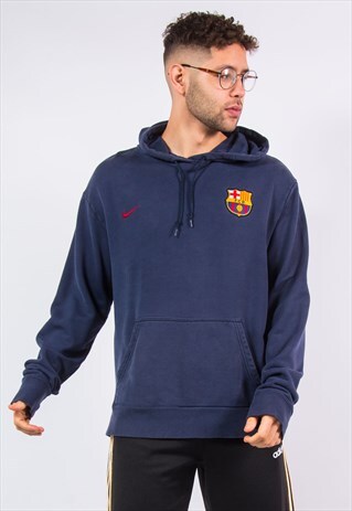 VINTAGE NIKE FC BARCELONA HOODIE HOODED SWEATSHIRT