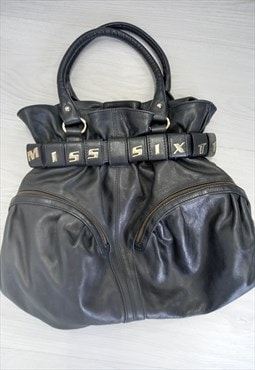 Y2K Vintage Bucket Bag Black Ruched Style 