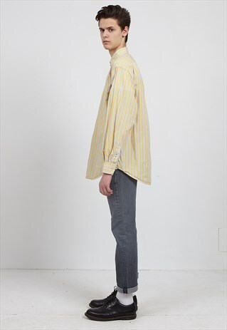 VINTAGE YELLOW TOMMY HILFIGER LONG SLEEVE STRIPED SHIRT