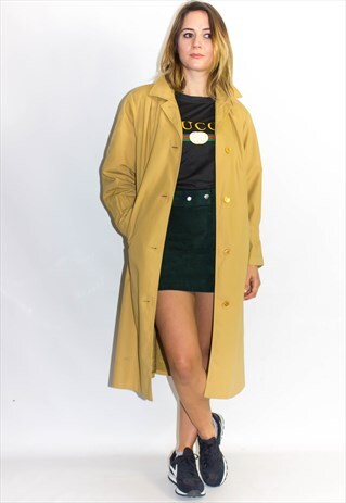 VINTAGE MUSTARD OFFICE TRENCH COAT