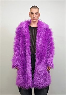 Purple haze coat faux fur lilac jacket fuzzy Levander bomber