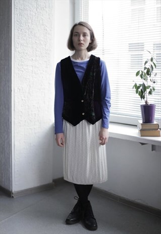 VINTAGE 80'S BLACK VELVET VEST
