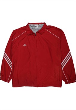Vintage 90's Adidas Windbreaker Full Zip Up Red XXXXLarge
