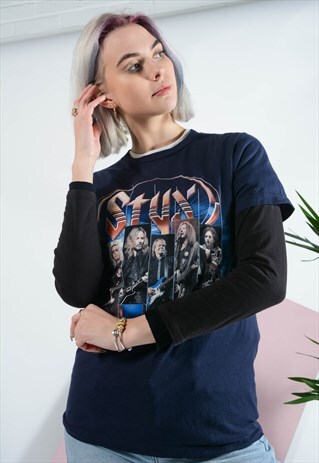 VINTAGE STYX BAND T-SHIRT IN BLUE.