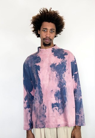 90S MINIMALIST SKATER BLEACHED RIBBED MOCK NOCK TEE XL