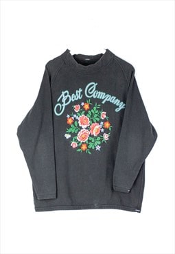 Vintage Best Company Floral Sweatshirt in Black M