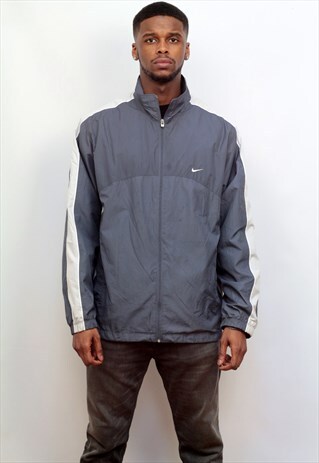 1990'S VINTAGE NIKE WINDBREAKER JACKET IN GREY