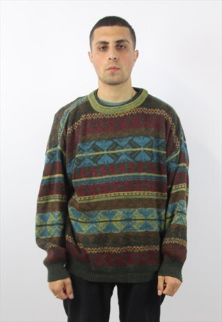 VINTAGE PATTERNED COLOURFUL JUMPER