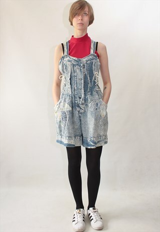 VINTAGE 90' UNIQUE COOL OLDSCHOOL BLUE DENIM JUMPSUIT