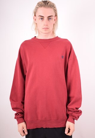 CHAMPION MENS VINTAGE SWEATSHIRT JUMPER XL MAROON 90S