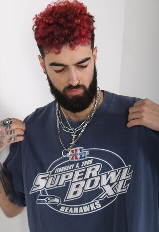 VINTAGE SEATTLE SEAHAWKS T-SHIRT BLUE