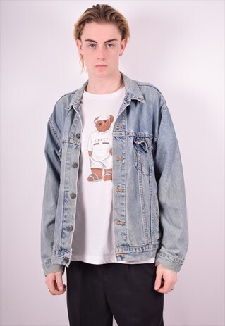 LEVI'S MENS VINTAGE DENIM JACKET LARGE BLUE 90'S