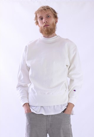 VINTAGE MENS CHAMPION BLANC LOGO SWEATSHIRT CREW NECK