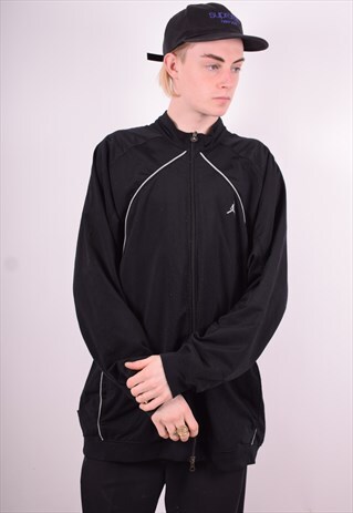 MENS VINTAGE JORDAN TRACKSUIT TOP JACKET XXL BLACK 90'S