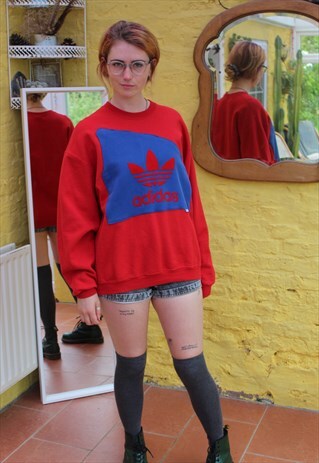 UPCYCLE REWORKED VINTAGE ADIDAS LOGO SWEATSHIRT SIZE LARGE