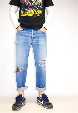 VINTAGE STONEWASH DISTRESSED LEVI'S JEANS