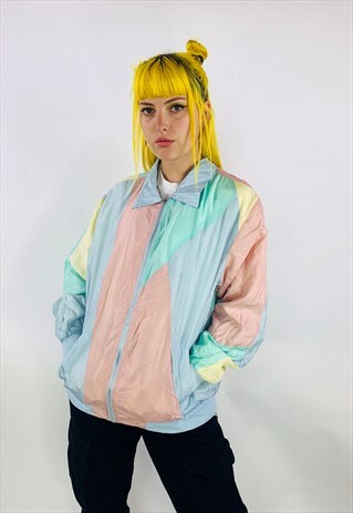 VINTAGE FESTIVAL 80S 90S SHELL RAVE WINDBREAKER JACKET